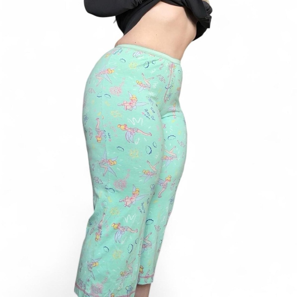 Disney Tinker bell Green Y2K cropped capri stretchy pajama pants